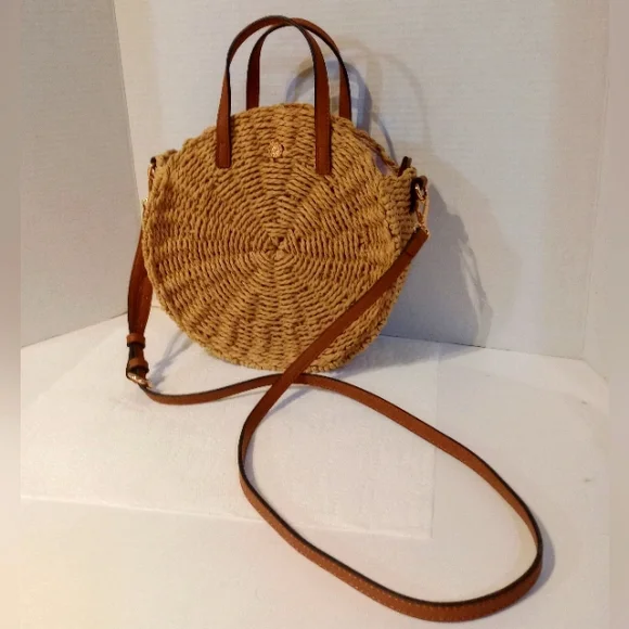 LC Lauren Conrad Bags Lauren Conrad Straw Round Purse Poshmark